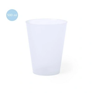 Vaso reutilizable de 500ml en material pp translúcido